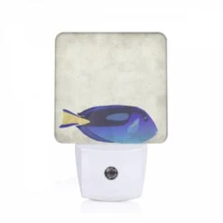 Night Light, A Blue And Yellow Fish Is Shown In A Cartoon Style.