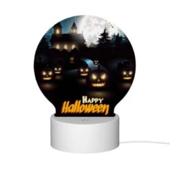 Round Acrylic Night Light, A Halloween Scene With A House And Pumpkins. -Nuas Diy Shop 0dbff6f94184c48994571c4c5f8e875e24970b1a
