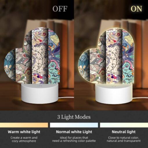 Love Acrylic Night Light, Four Different Colored Designs Of Flowers And Leaves. -Nuas Diy Shop 0dc92758566a5709b306e79a4b991acba7d3a71b