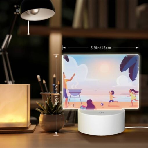 Rectangular Acrylic Night Light, A Family Is Enjoying A Day At The Beach -Nuas Diy Shop 0e17eb6827eb36380f5127f35ebc42dd0b278825