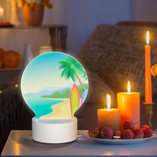 Round Acrylic Night Light, Two Surfboards Are On The Beach -Nuas Diy Shop 0e5c38f3624258da712118fabc9b3bc59f4f73d4
