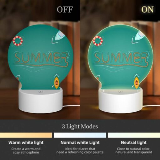 Round Acrylic Night Light, A Colorful Illustration Of A Boat -Nuas Diy Shop 0e5cd7414315f4bb30ed98d74197e275722928c5