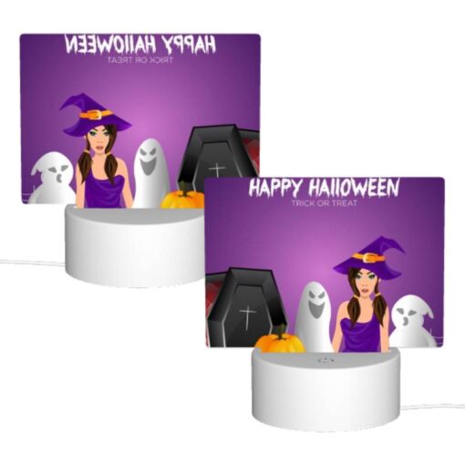 Rectangular Acrylic Night Light, A Woman In A Witch's Hat Is Standing Next To A Cauldron Filled With Pumpkins. -Nuas Diy Shop 0e7c5bbc4ae8c9a683523f8b77292fd9c80c8f08