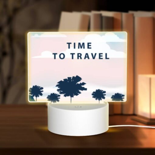 Rectangular Acrylic Night Light, A Boat With A Red Roof Is Traveling On The Water. -Nuas Diy Shop 0f3133b2dff40225f918428d5c48e1115117688e