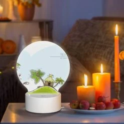Round Acrylic Night Light, A Cartoon Of A Hill With A Palm Tree And A Bottle Of Wine. -Nuas Diy Shop 0fe05b2f52d5d0841f9020c4e3ce91da47b1b3ab