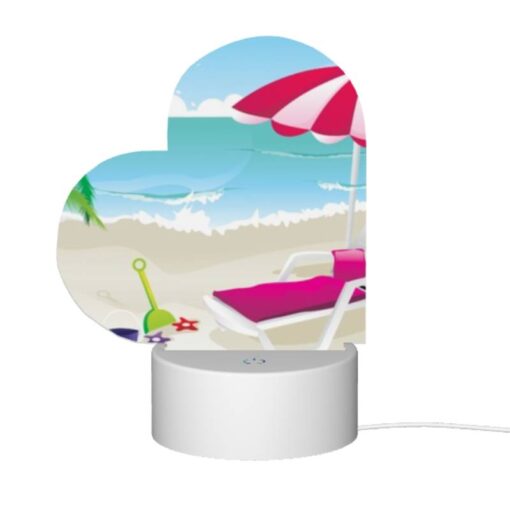 Love Acrylic Night Light, A Pink Umbrella Is Set Up On A Beach -Nuas Diy Shop 0fe2c9b8708ecb466b021192c7d86c81e5e898ba