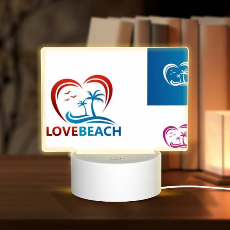 Rectangular Acrylic Night Light, A logo for Love Beach is shown in two different colors. Rectangular Acrylic Night Light, A Logo For Love Beach Is Shown In Two Different Colors. -Nuas Diy Shop 105441ca451f0e030f963f6cc95f10fbb4eb1463