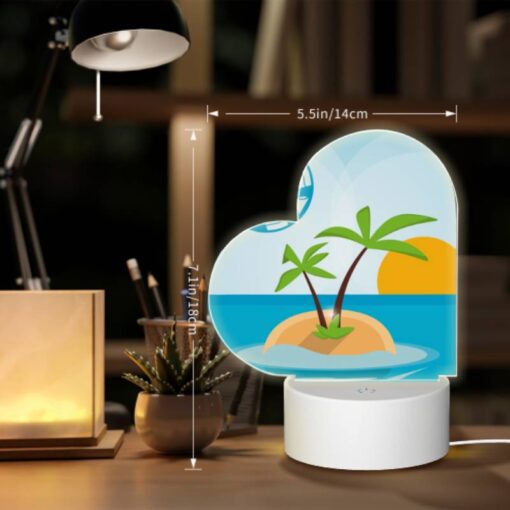 Love Acrylic Night Light, A Palm Tree Is Growing On A Small Island In The Middle Of The Ocean. -Nuas Diy Shop 10ba028caa1b8eb4a212013891e8c67e83452613