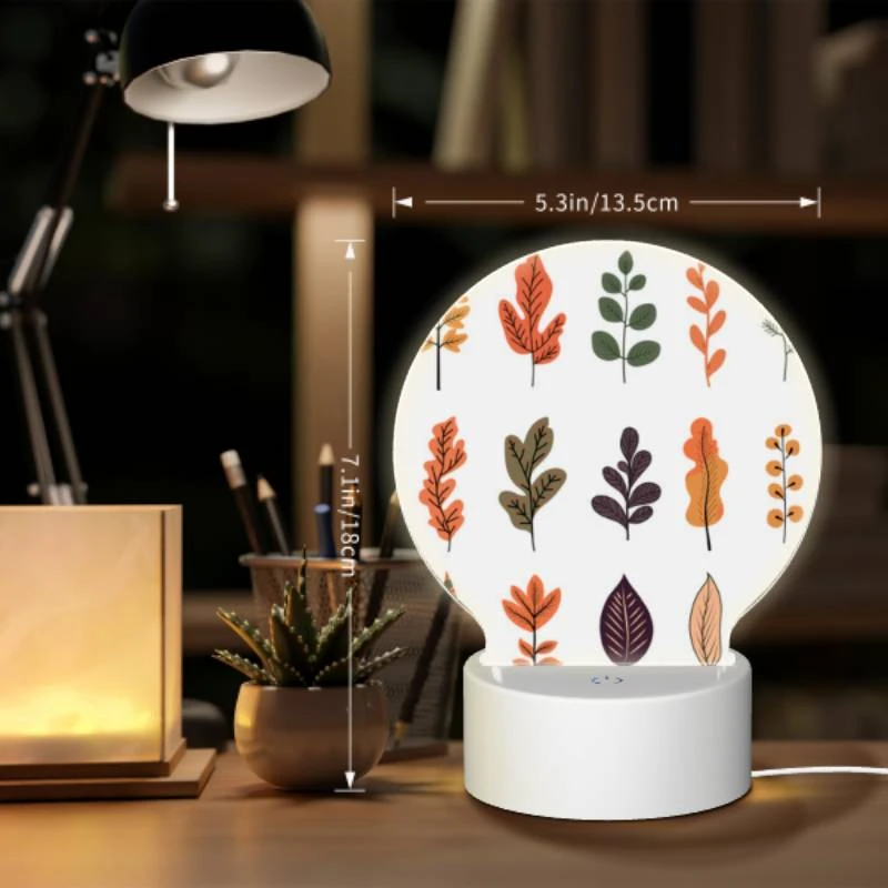 Round Acrylic Night Light, A collection of different colored leaves. Round Acrylic Night Light, A Collection Of Different Colored Leaves. -Nuas Diy Shop 1159447699d46745e07b64b5ceb63e754d7920d1