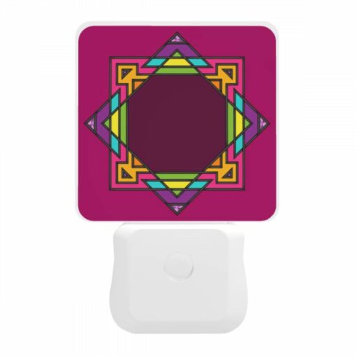 Night Light, A Colorful Geometric Design On A Pink Background. -Nuas Diy Shop 11d5ce75e410c8c13976c902e7cb2a51ccf211aa