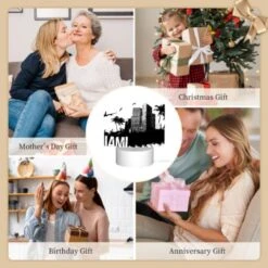 Rectangular Acrylic Night Light, A Black And White Photo Of A City With The Word "Miami" Written In The Foreground. 9 Rectangular Acrylic Night Light, A Black And White Photo Of A City With The Word "Miami" Written In The Foreground. -Nuas Diy Shop 122a9b6905226aa782cec77ca07e1d145806dc00