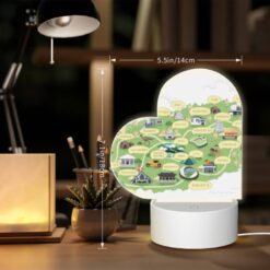 Love Acrylic Night Light, A Map Of Korea With Various Landmarks And Attractions. -Nuas Diy Shop 12853aa7e43b6d86111f1134ffa85cc92fba2609