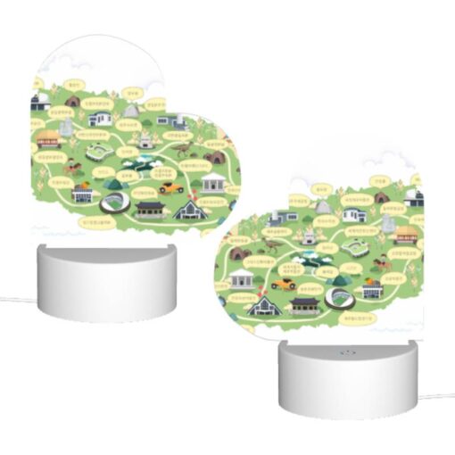 Love Acrylic Night Light, A Map Of Korea With Various Landmarks And Attractions. -Nuas Diy Shop 128ae7ba28b7e6316be82a5ded1e3d07dd1e1d28