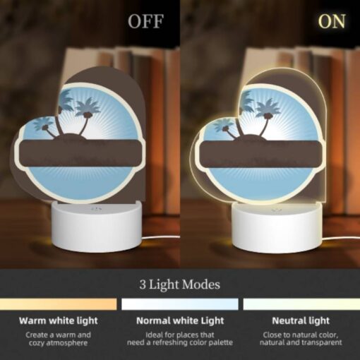 Love Acrylic Night Light, A Brown And White Circle With A Picture Of A Palm Tree On It. -Nuas Diy Shop 12d9e36f3eea118187b4a2925d8a11dfc2ed4f9a
