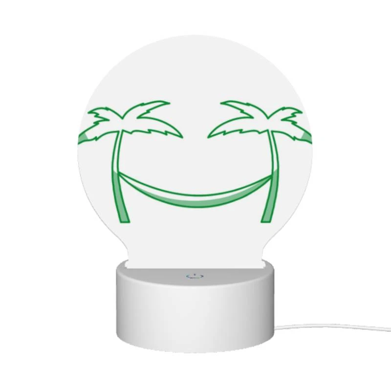 Round Acrylic Night Light, A green smiley face with two palm trees on either side. Round Acrylic Night Light, A Green Smiley Face With Two Palm Trees On Either Side. -Nuas Diy Shop 12e542cfdd8e49d18f12fdffd8767e5eebe0d3fd