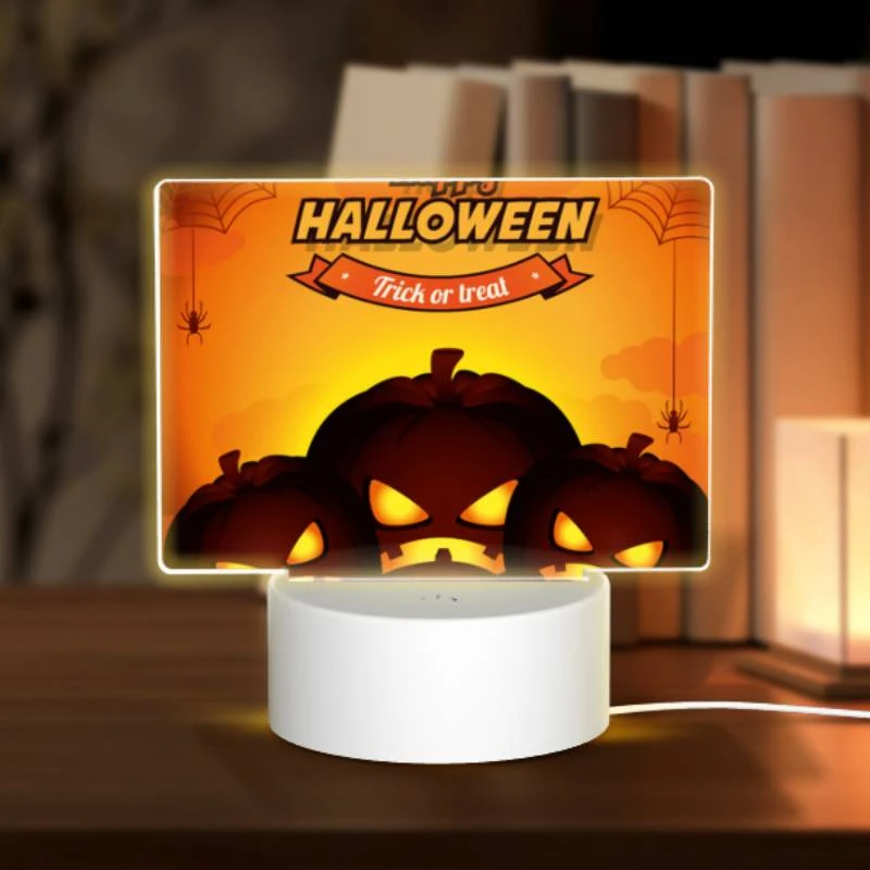 Rectangular Acrylic Night Light, Three pumpkins with scary faces on them. Rectangular Acrylic Night Light, Three Pumpkins With Scary Faces On Them. -Nuas Diy Shop 132dd42f9efdd2c56d3a78866d3008c9164472da