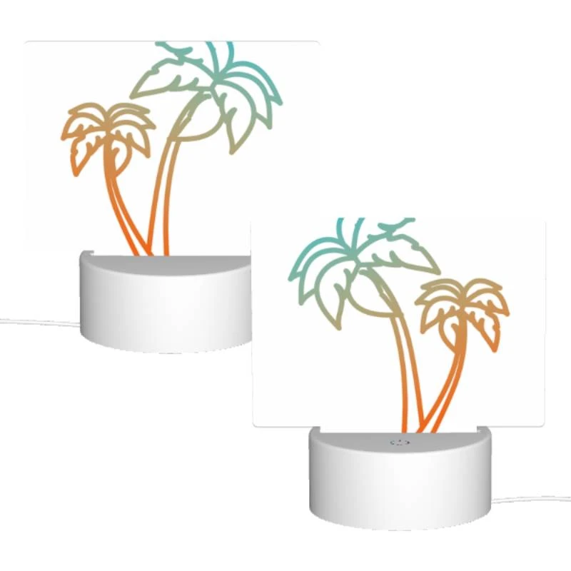 Rectangular Acrylic Night Light, A drawing of a palm tree with a yellow and orange color scheme. Rectangular Acrylic Night Light, A Drawing Of A Palm Tree With A Yellow And Orange Color Scheme. -Nuas Diy Shop 137d2f1de0aee0b2804abf3267b91c8cdb72865e