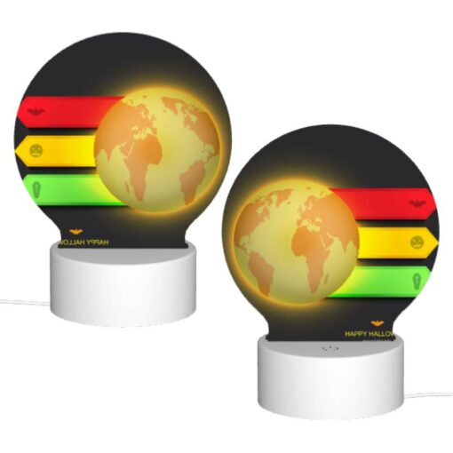 Round Acrylic Night Light, A Colorful Graphic Of A Globe With A Bat Symbol On It. -Nuas Diy Shop 13d2e93c2f85ab1116bbeb6701e291263b3ccf69