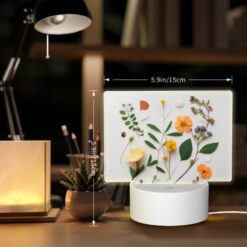 Rectangular Acrylic Night Light, A Collection Of Flowers And Leaves On A White Background. -Nuas Diy Shop 141d6bacc02fcb31e51b1129a45c5255a8c275d2