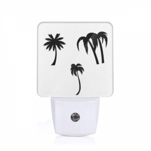 Night Light, Three Black And White Palm Trees On A White Background. -Nuas Diy Shop 142bce7aa3a42da62999ce577ecc4debb2c7aaa0