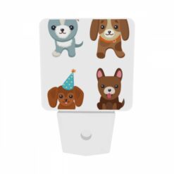 Night Light Set Of 2, Four Different Colored Dogs Wearing Party Hats. -Nuas Diy Shop 1459052b33d466cb4bafc3f1b8c618a1929e80c6