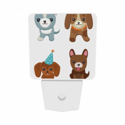 Night Light Set Of 2, Four Different Colored Dogs Wearing Party Hats. -Nuas Diy Shop 1459052b33d466cb4bafc3f1b8c618a1929e80c6