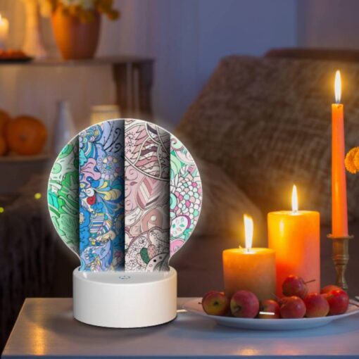 Round Acrylic Night Light, Four Colorful Designs Are Displayed On A Row. -Nuas Diy Shop 145d245985d6a24b8defab7b5a552505f3e2c0a5