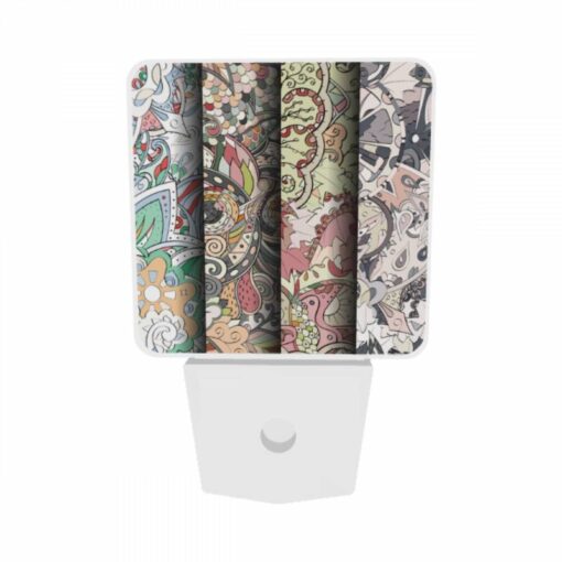 Night Light Set Of 2, Three Colorful And Intricate Designs Are Displayed Side By Side. -Nuas Diy Shop 145ebb95305c45eaa180e0207dea02885add7092