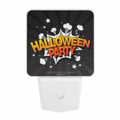 Night Light, A Colorful Explosion Of Stars And Bubbles With The Words "Halloween Party" Written In The Center. -Nuas Diy Shop 1473776663713ab8ddba0fb9079003e359abc1ea