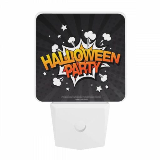 Night Light, A Colorful Explosion Of Stars And Bubbles With The Words "Halloween Party" Written In The Center. -Nuas Diy Shop 1473776663713ab8ddba0fb9079003e359abc1ea