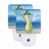 Night Light Set Of 2, A Green Drink With A Red Cherry On Top And A Straw In It. -Nuas Diy Shop 1483b71897d3c3a1a1c299780c1b7f5ce163823b