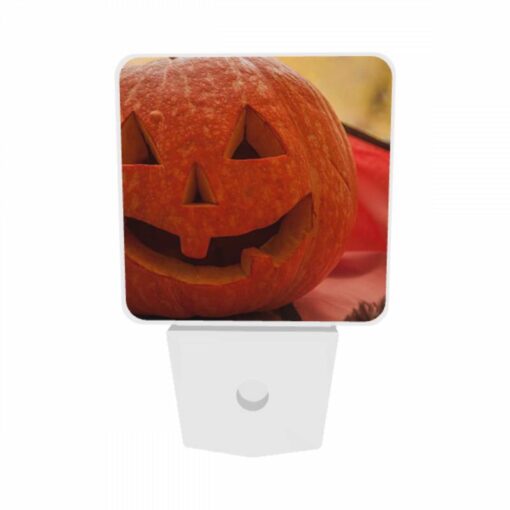 Night Light Set Of 2, A Carved Pumpkin With A Face On It. -Nuas Diy Shop 14e3e7591bbc22a136c8e111eea40b6d4fd67132