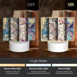 Rectangular Acrylic Night Light, Four Different Colored Designs Of Flowers And Leaves. -Nuas Diy Shop 14e62e28585742adb06b24bafb14df5f0f67dcc8