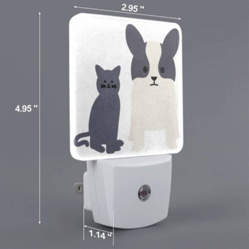 Night Light, A Black Cat And A Black And White Dog Standing Next To Each Other. -Nuas Diy Shop 15d3e19a0ad31c35fa009985e9eaa6959d23be56