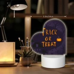 Love Acrylic Night Light, A Halloween Poster With A Pumpkin And The Words "Trick Or Treat." -Nuas Diy Shop 16294271304041dca0a0d6f1a83ce3fdba3db356