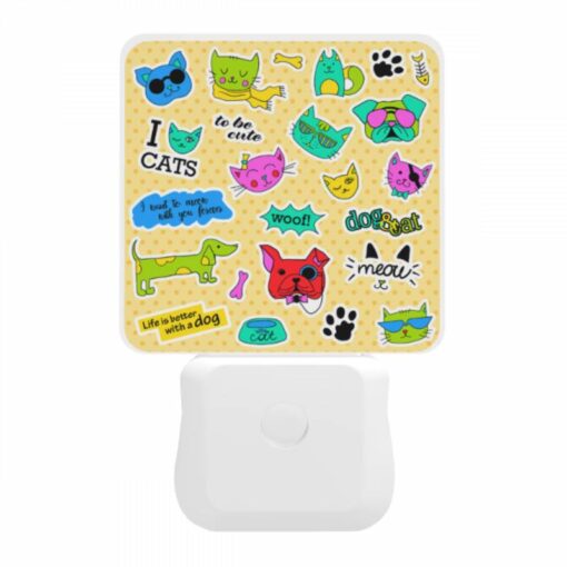 Night Light, A Collection Of Stickers Featuring Cats And Dogs. -Nuas Diy Shop 1651af74e3f5374026618bc770160d12e952bd01