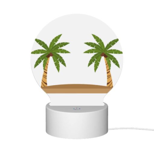 Round Acrylic Night Light, Two Palm Trees On A Sandy Beach. -Nuas Diy Shop 1667614c116d2285fab1109c52c9704592aefd48