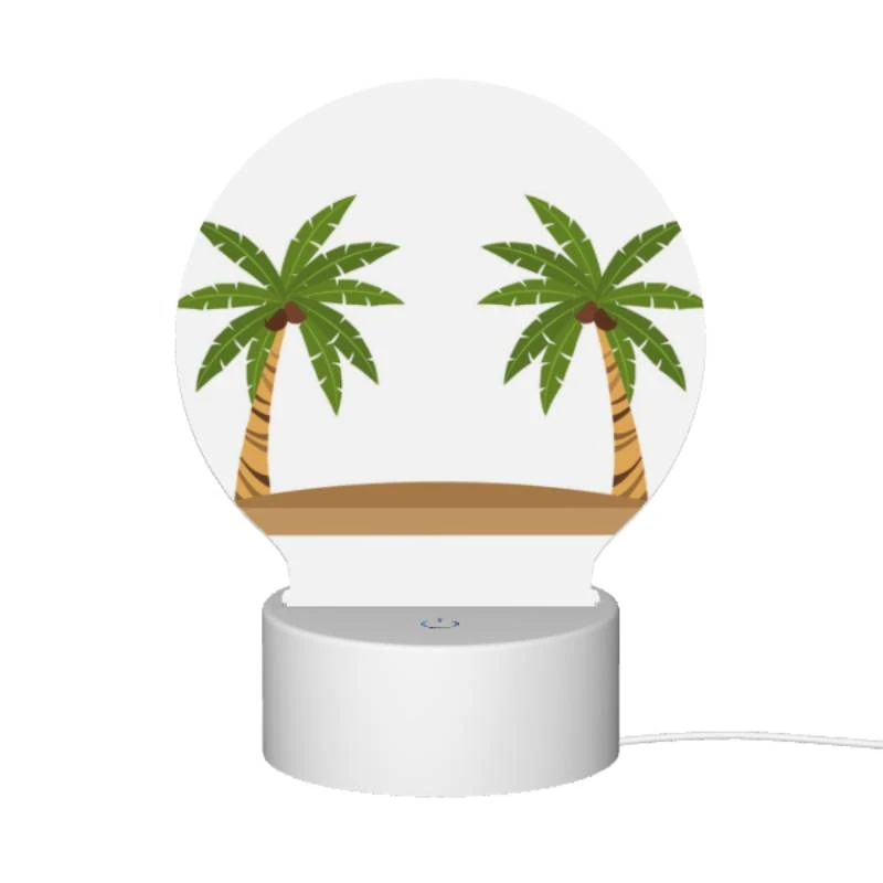 Round Acrylic Night Light, Two palm trees on a sandy beach. Round Acrylic Night Light, Two Palm Trees On A Sandy Beach. -Nuas Diy Shop 1667614c116d2285fab1109c52c9704592aefd48