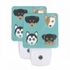 Night Light Set Of 2, Four Different Colored Dogs Are Shown In A Row. 2 Night Light Set Of 2, Four Different Colored Dogs Are Shown In A Row. -Nuas Diy Shop 16783c99b443a4015c8aef6b75591fa9e2615d02