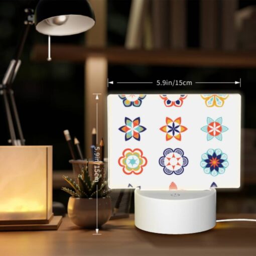Rectangular Acrylic Night Light, A Collection Of Colorful Flower Designs. -Nuas Diy Shop 16d643b883b70d72429b474b9d575006908796a2
