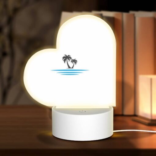 Love Acrylic Night Light, A Black And White Image Of A Beach With Palm Trees. -Nuas Diy Shop 1731382a39aaa83cd5a6b026ffeb6899b81185a6