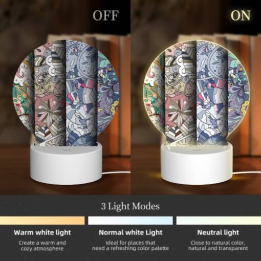 Round Acrylic Night Light, Four Different Colored Designs Of A Woman's Face. -Nuas Diy Shop 17a854708ba063e9257829a7bef4ca95ce008f24