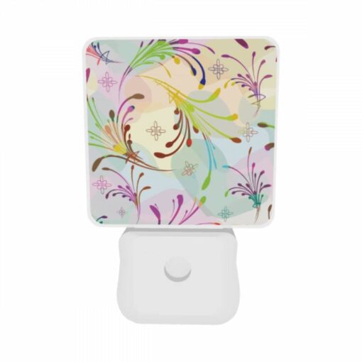Night Light Set Of 2, A Colorful Floral Pattern With A Variety Of Colors And Shapes. -Nuas Diy Shop 17e9d7860343c90adb72ea0f707fa5fc8a4876ac