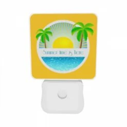 Night Light Set Of 2, A Sunny Day At The Beach With A Yellow Sun In The Sky. -Nuas Diy Shop 1820391709e2a030efac74173d07e8e6df77465c