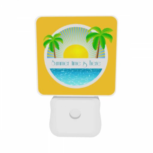Night Light Set Of 2, A Sunny Day At The Beach With A Yellow Sun In The Sky. -Nuas Diy Shop 1820391709e2a030efac74173d07e8e6df77465c