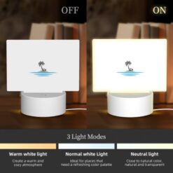 Rectangular Acrylic Night Light, A Simple Logo Of A Palm Tree On A Beach. -Nuas Diy Shop 1822f90f72ee7b1c108bf67bb675f0fcd8b43543