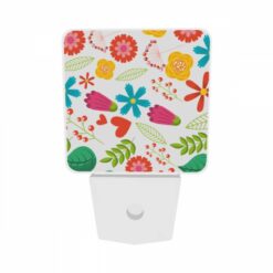 Night Light Set Of 2, A Colorful Flower Pattern With Hearts And Leaves. -Nuas Diy Shop 184b2665e001e138bfddb44294147c2668c58656