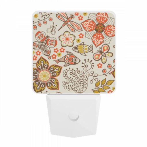 Night Light, A Colorful Floral Pattern With A Fish And A Dragonfly. -Nuas Diy Shop 19a5895f64421e17d62638a44eb17574970e0124