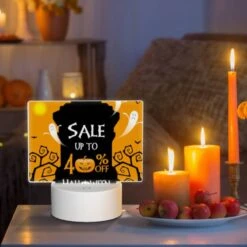 Rectangular Acrylic Night Light, A Halloween Sale Sign Advertises A 40% Discount. -Nuas Diy Shop 1a0ecf430c5c0b1356c67c82afe80316203ad5dc