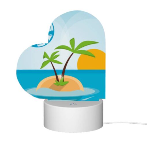 Love Acrylic Night Light, A Palm Tree Is Growing On A Small Island In The Middle Of The Ocean. -Nuas Diy Shop 1a113c82c765d2b683fc43588fb3d07f0e4ec745